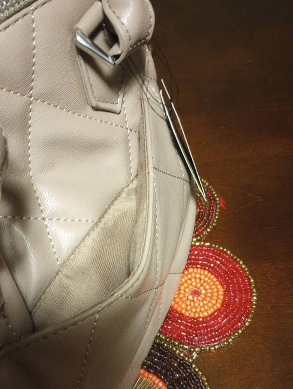 Quilted Dome Satchel w/Crossbody Strap - Picture 12 of 16